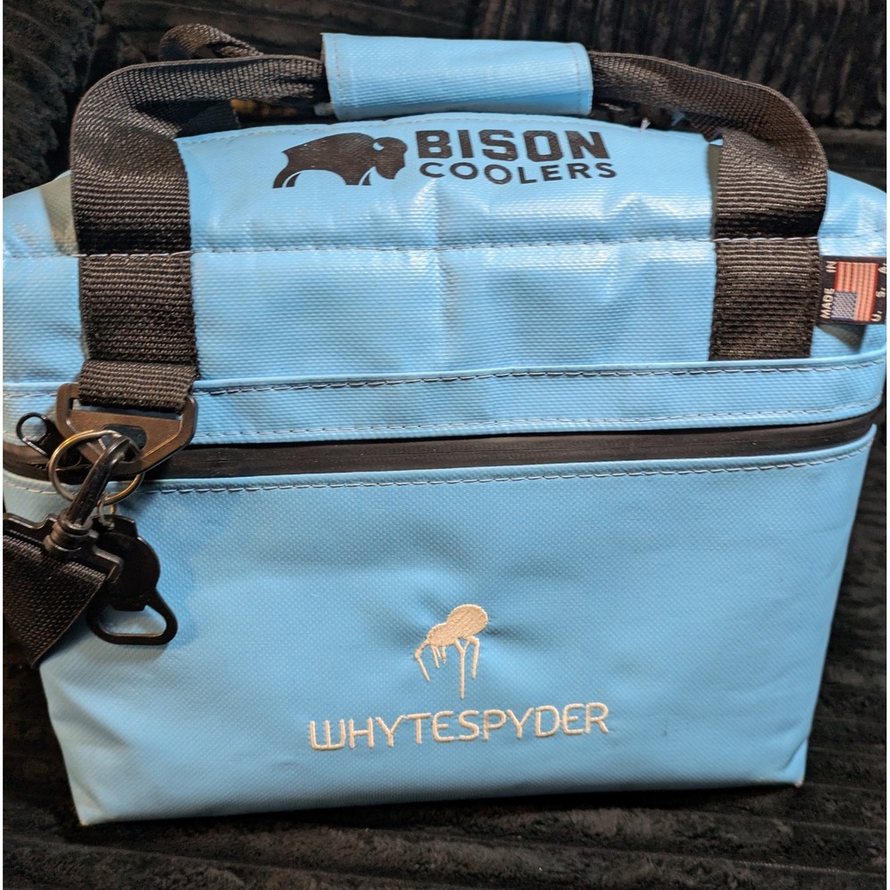 Bison Coolers Soft Sided Insulated Bag Light Blue WhyteSpyder Made in USA
